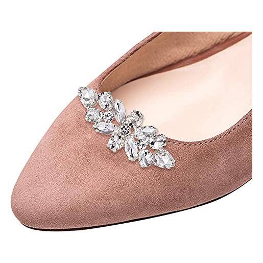 EVER FAITH accessori per scarpe scintillante cristallo clip per scarpe matrimonio festa decorazione stivali abito clutch scarpa per cappello fascinos 2 pezzi