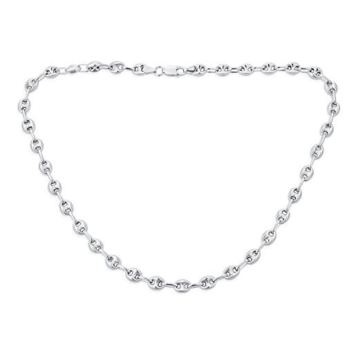 Bling Jewelry collana unisex in argento sterling. 925 con catena marinaio a link a forma di ancora per donne e uomini larga 6mm e lunga 18 pollici