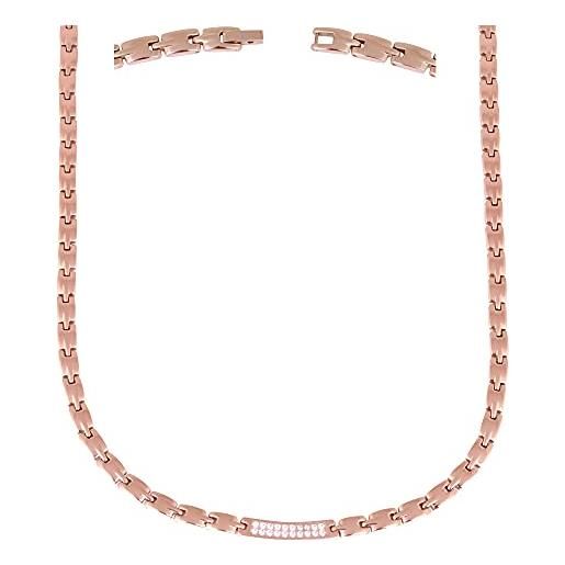 Smarter LifeStyle elegante titanio collana magnetica (donna cristallo ceco - oro rosa)