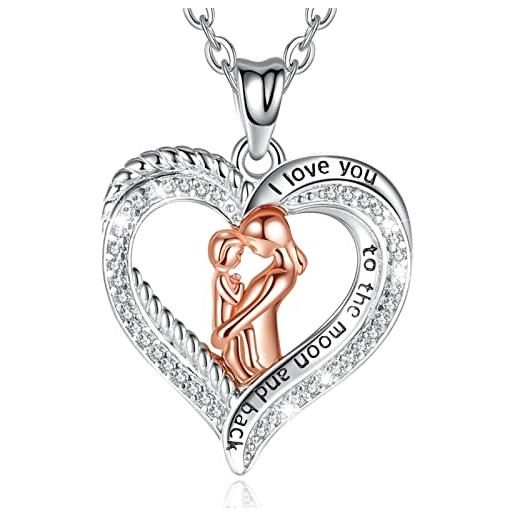 Collana cuori spezzati amore in argento 925%