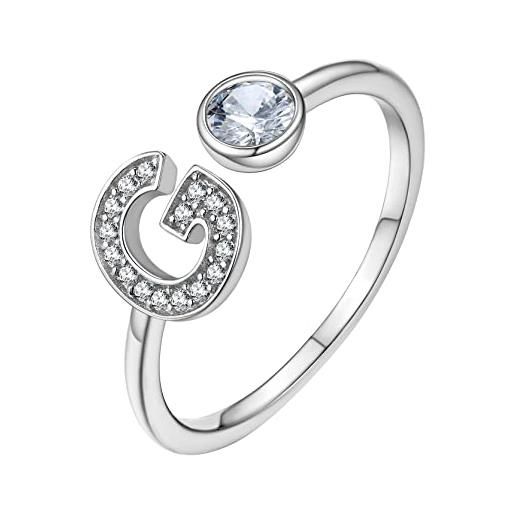 GOLDCHIC JEWELRY g anelli impilabili iniziali da donna, anello da mignolo regolabile con lettera maiuscola d'argento per le donne
