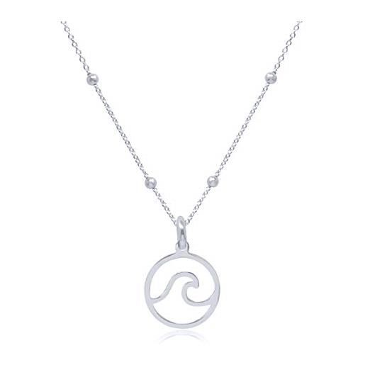 Collana a forma di tavola da surf di alta qualità • Regalo • Ciondolo a forma di tavola da surf in argento sterling con incisione a forma di palma - Italia