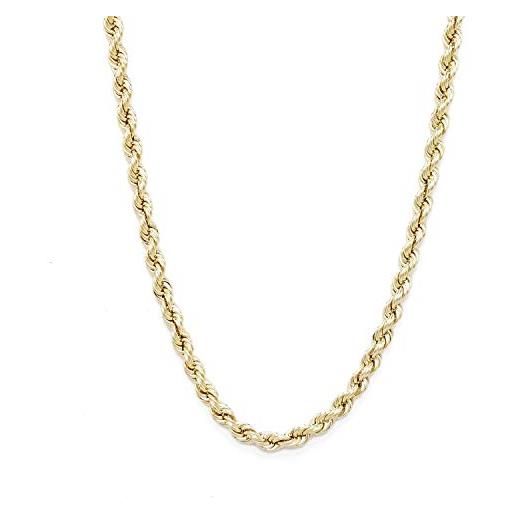 Prins jewels, collana in oro giallo 750, 18 carati, unisex, spessore di 4,40 mm larghezza: e oro giallo, cod. Corda-18-0.80