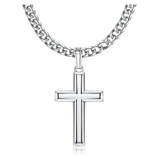 Collana ragazzo uomo, argento 925 crocifisso placcato oro – ViMon