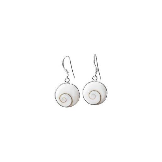 Vurmashop orecchini in argento sterling 925 occhio di shiva - pietra santa lucia naturale - orecchini rotondi medi da donna - gioielli mediterranei