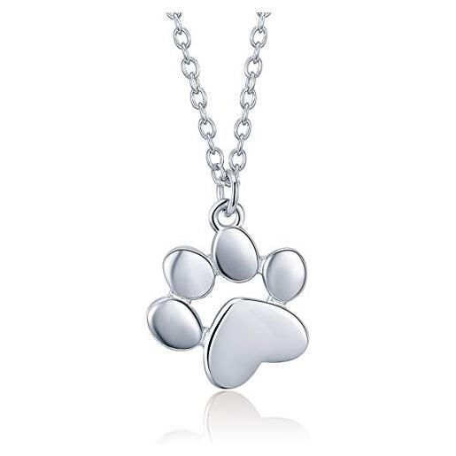 NewL argento sterling 925 carino animale orme cane gatto orme collane pendenti donne gioielli argento