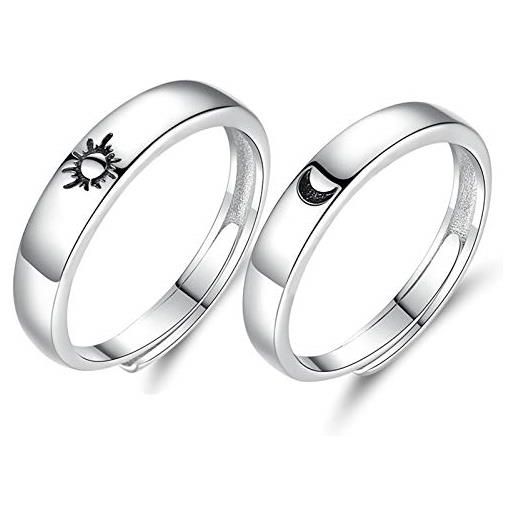 Beydodo anelli coppia sole e luna anelli coordinati sole e luna anelli di fidanzamento donna uomo