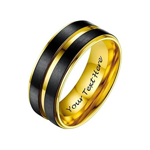 PROSTEEL anelli personalizzati con incisione taglia 22, anelli personalizzabili con incisione, anello incisione personalizzata con confeziona regalo fede nuziale da uomo, anelli di fidanzamento