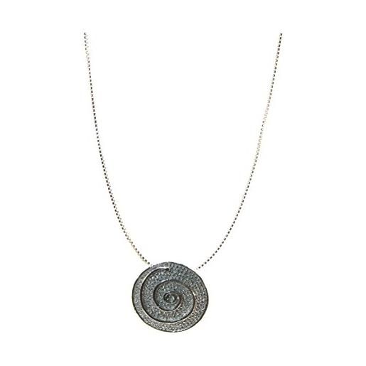 Marrocu Gioielli - girocollo argento granulato tondo spirale