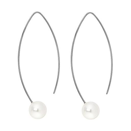 heideman ars gratia artis heideman orecchini per donne in acciaio inox color argento 925 orecchini pendenti con perla bianco