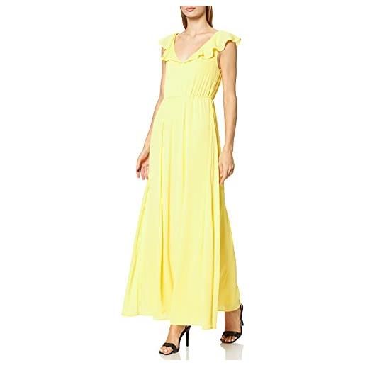 Vila clothes virannsil s/l maxi dress/za vestito, giallo (goldfinch goldfinch), 42 (taglia produttore: 36) donna