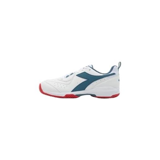 Diadora s. Challenge 5 sl clay, scarpe da tennis unisex-adulto, white/blue corsair, 40.5 eu