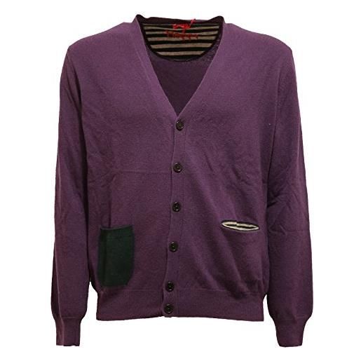 Altea 9968u maglione cardigan viola lana sweater men [s]
