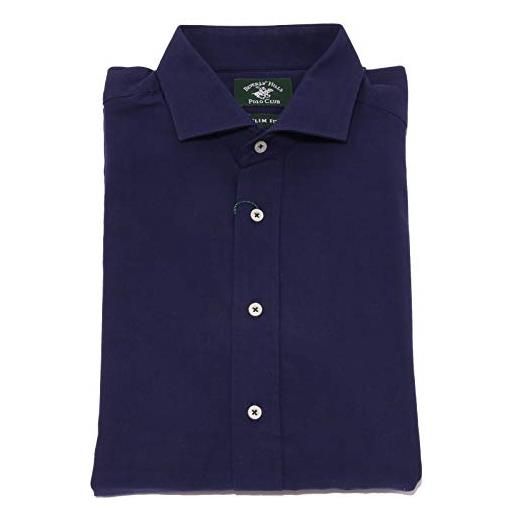 Beverly Hills Polo Club 7650k camicia uomo blue shirt cotton man [l]