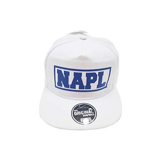 PR Service prs cappello berretto snap napl napoli bianco blu scritta in rilievo personalizzato da uomo donna bianco
