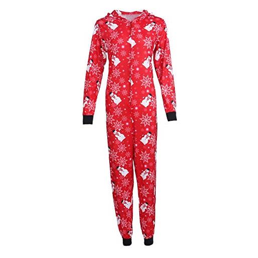 Qtinghua matching christmas onesies pajamas set for family pjs xmas deer printed sleepwear hoodie holiday costume (snowmen-mom, x-large)