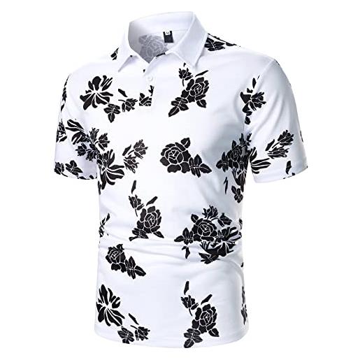 sutelang lurryly polos - maglietta 3d a maniche corte da uomo, motivo fantasia, elasticizzata slim fit casual causal, bianco, m