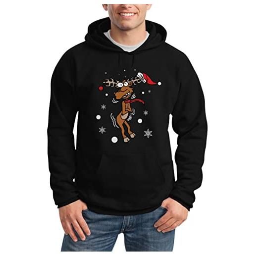 Shirtgeil congelare rodolfo renna reindeer maglione di natale felpa con cappuccio da uomo 4x-large nero