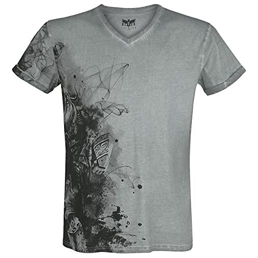 Black Premium by EMP uomo t-shirt grigia con stampa l