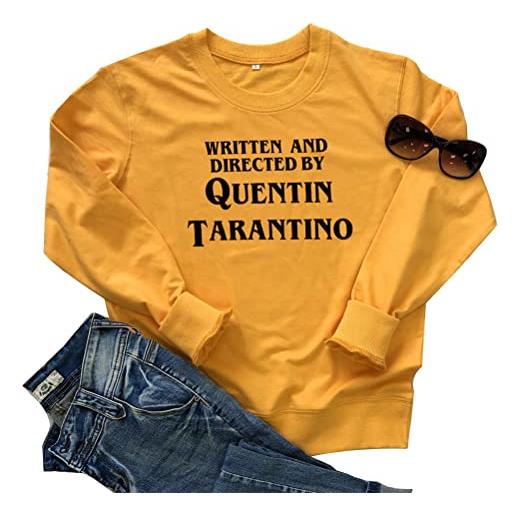FREEPPCC maglietta da donna scritta e diretta da quentin tarantino a coppa, maglietta da donna, giallo, s