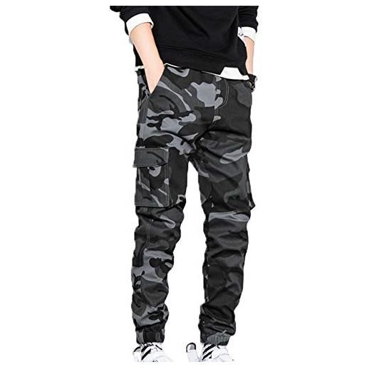 Chickwin-Shop chickwin uomo pantaloni cargo pants camouflage, classici da jogging camo militari pantaloni per arrampicata caccia escursionismo sport all'aperto (mimetico verde militare, 8xl)