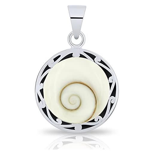 PLANETYS Orecchini Pendenti In Argento 925 Con Occhio Di Santa Lucia – Ispirazione Etnica, 13x27 Mm