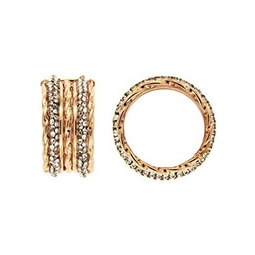 2begold del. Pia, anello oro 18kt aregnto sterling 925 con cristalli (pink, 12)