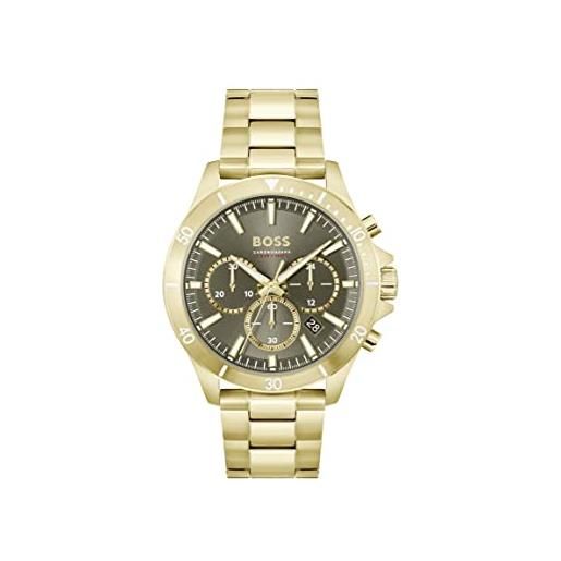 BOSS orologio con cronografo al quarzo da uomo con cinturino in acciaio inossidabile dorato - 1514059