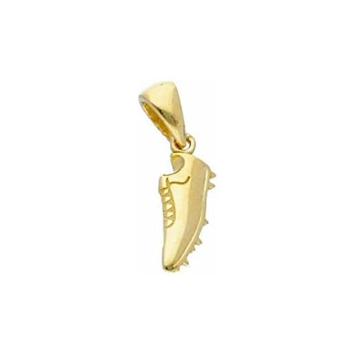 generico ciondolo pendente in oro giallo 18k , 750 , scarpa da calcio , lunghezza 10 mm. Made in italy. 