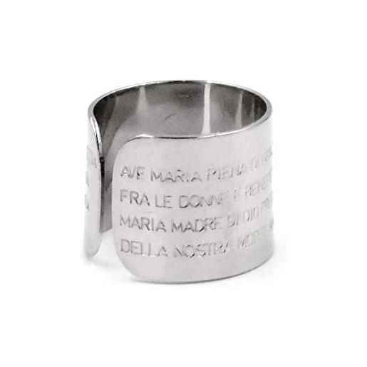 Damiano Argenti anello fascia in argento 800 con incisa la preghiera ave maria argento