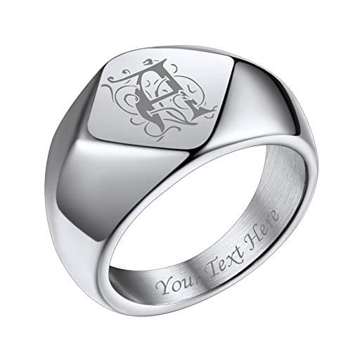 Bestyle anello uomo con incisione in acciaio inossidabile argento anello personalizzato 3 nomi anelli uomo 32 misura 27