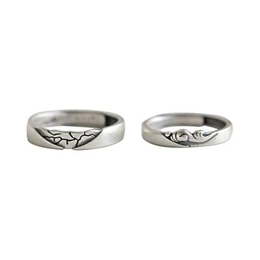 Musihy anello fidanzamento coppia, anelli argento sterling anello colorato argento mare e kuwata idee regalo amico uomo