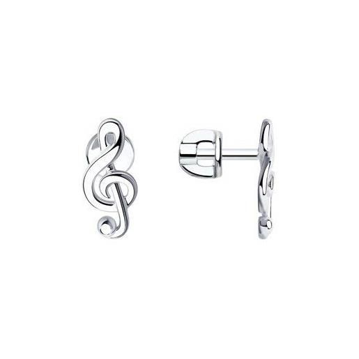 Sokolov secretforyou - orecchini a forma di chiave di violino in argento sterling 925