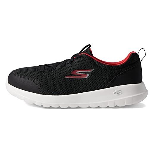 Skechers gowalk max otis-scarpe da passeggio athletic air mesh con lacci, ginnastica uomo, nero e rosso, 46 eu