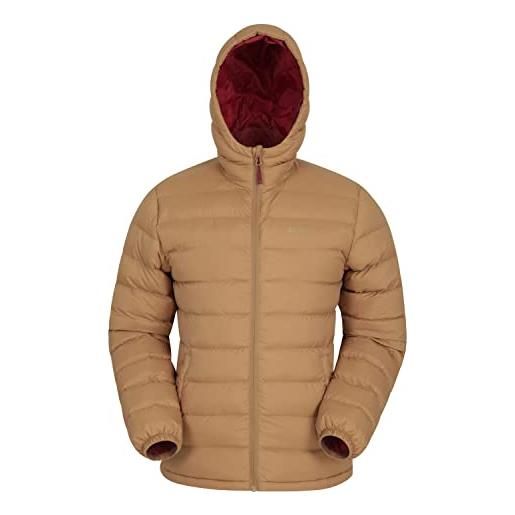 Mountain Warehouse seasons giacca invernale leggera protettiva - giacca imbottita da uomo in microfibra per escursioni e viaggi, giacca da montagna impermeabile abbronzatura xs