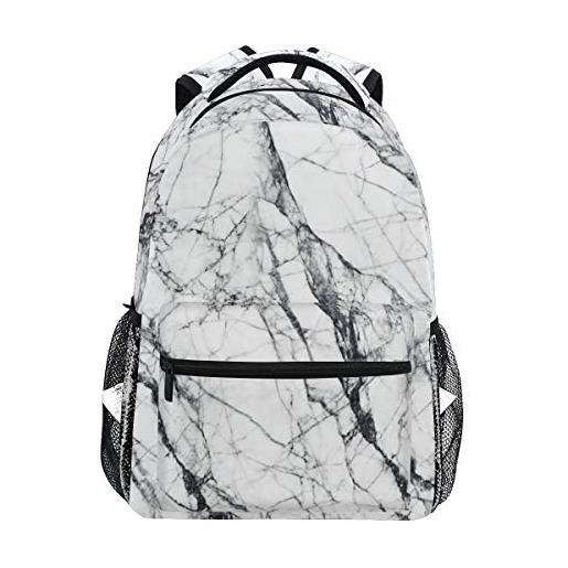 Sawhonn marmo bianco nero zainetti zaino per bambini ragazze ragazzi borsa zaini da viaggio grande per laptop