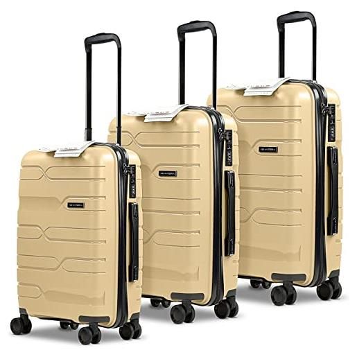 ABANTERA Design and Future set di valigie da viaggio | leggero bagaglio flessibile a guscio rigido con serratura tsa ad alta sicurezza e ruote rotanti a 360° | dimensioni 20-24-28