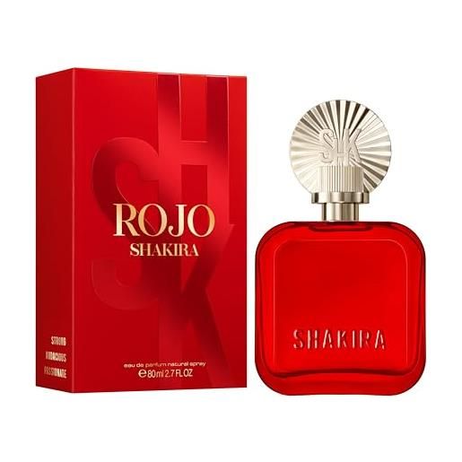 Shakira perfumes - rojo by Shakira eau de parfum da donna - lunga durata - profumo potente, sensuale e affascinante - note floreali, speziate e ambrate - ideale da indossare di giorno - 80 ml