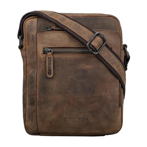 STILORD 'bruce' borsello grande uomo in stile vintage borsetta messenger per i. Pad da 9.7 pollici in vera pelle porta tablet, colore: calais - marrone