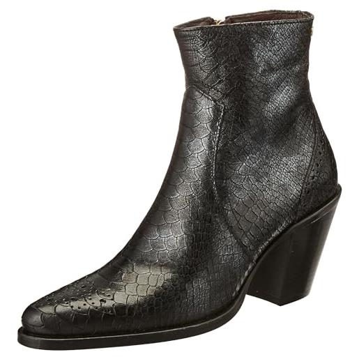 Fred de la Bretoniere blaire-stivale alla caviglia con stampa brogue, donna, nero, 36 eu