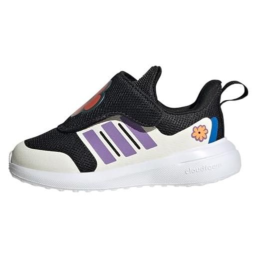 adidas fortarun 2.0 ac i, shoes-low (non football) unisex-bimbi 0-24, core black/violet fusion/gum10, 19 eu