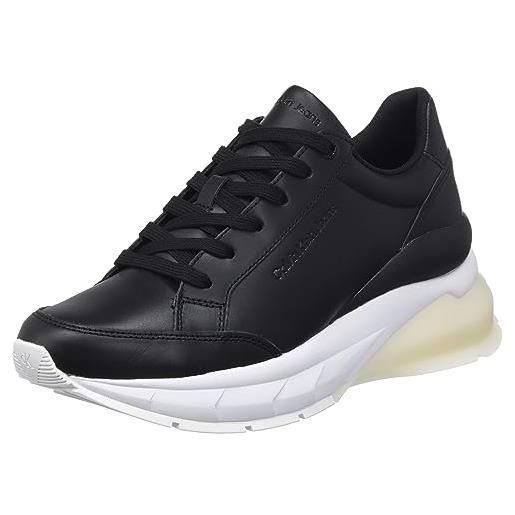 Calvin Klein wedge runner lace up wn yw0yw01172, sneaker con suola spessa donna, nero (black/bright white), 36.5 eu