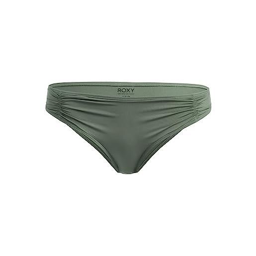 Roxy beach classics mutandina bikini con taglio hipster da donna verde
