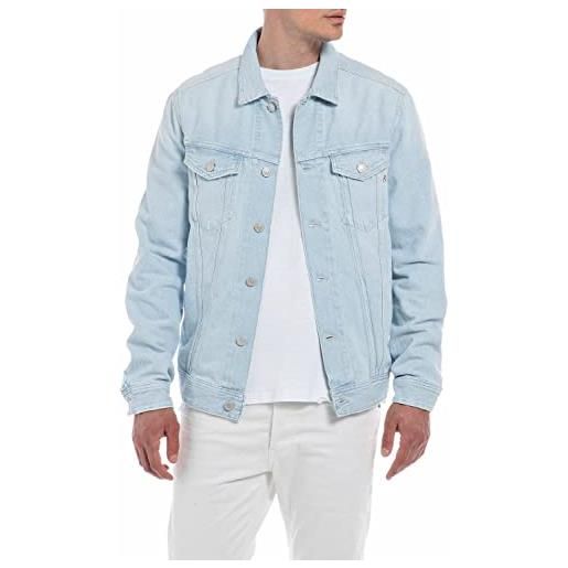 REPLAY m301j, giacca di jeans uomo, blu (superlight blue 011), l