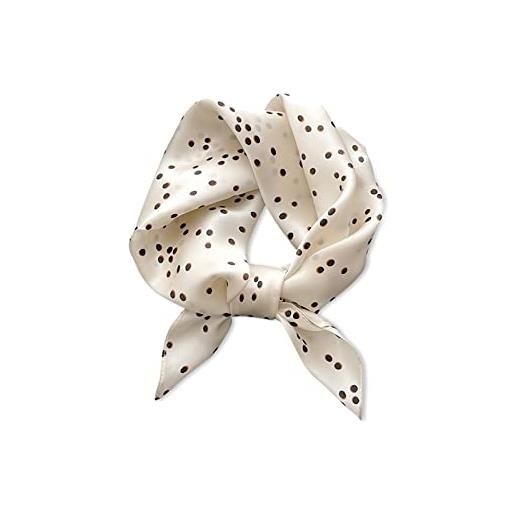 LumiSyne sciarpe di seta da donna foulard quadrata classica stampa a pois seta di raso di alta qualità fazzoletto fascia per capelli wristband regali accessori senior
