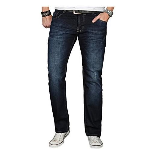 Alessandro Salvarini a. Salvarini designer - jeans da uomo con gamba dritta blu notte 34w x 36l