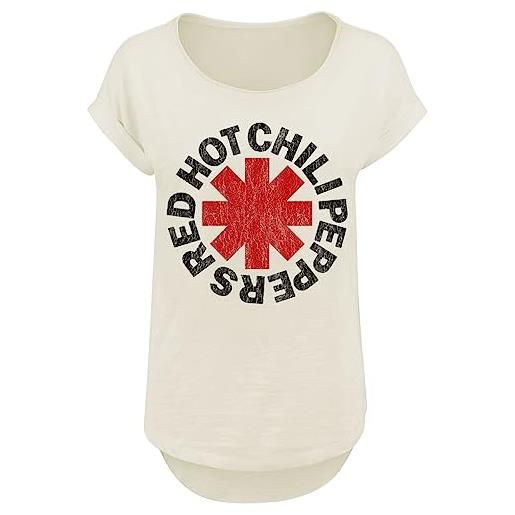 Red Hot Chili Peppers distressed logo donna t-shirt beige xl 100% cotone regular