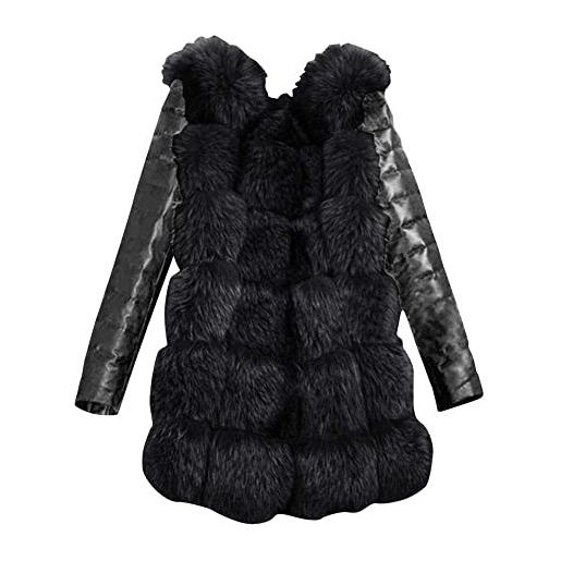 YLJGLORY donne inverno in pelle faux pelliccia cappotto di metà lunghezza vestito sexy neve stampa leopardo giacca fem, n-5923 c, small