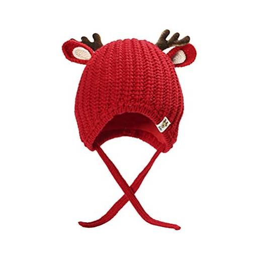 SOIMISS berretto beanie in corno di renna per bambini cappelli invernali caldi lavorati a maglia adorabile cappello alluncinetto con paraorecchie regalo di natale per bambina ragazzo