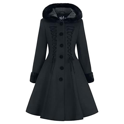 Hell Bunny amaya coat donna cappotti nero l 90% poliestere, 8% viscosa, 2% elasthane